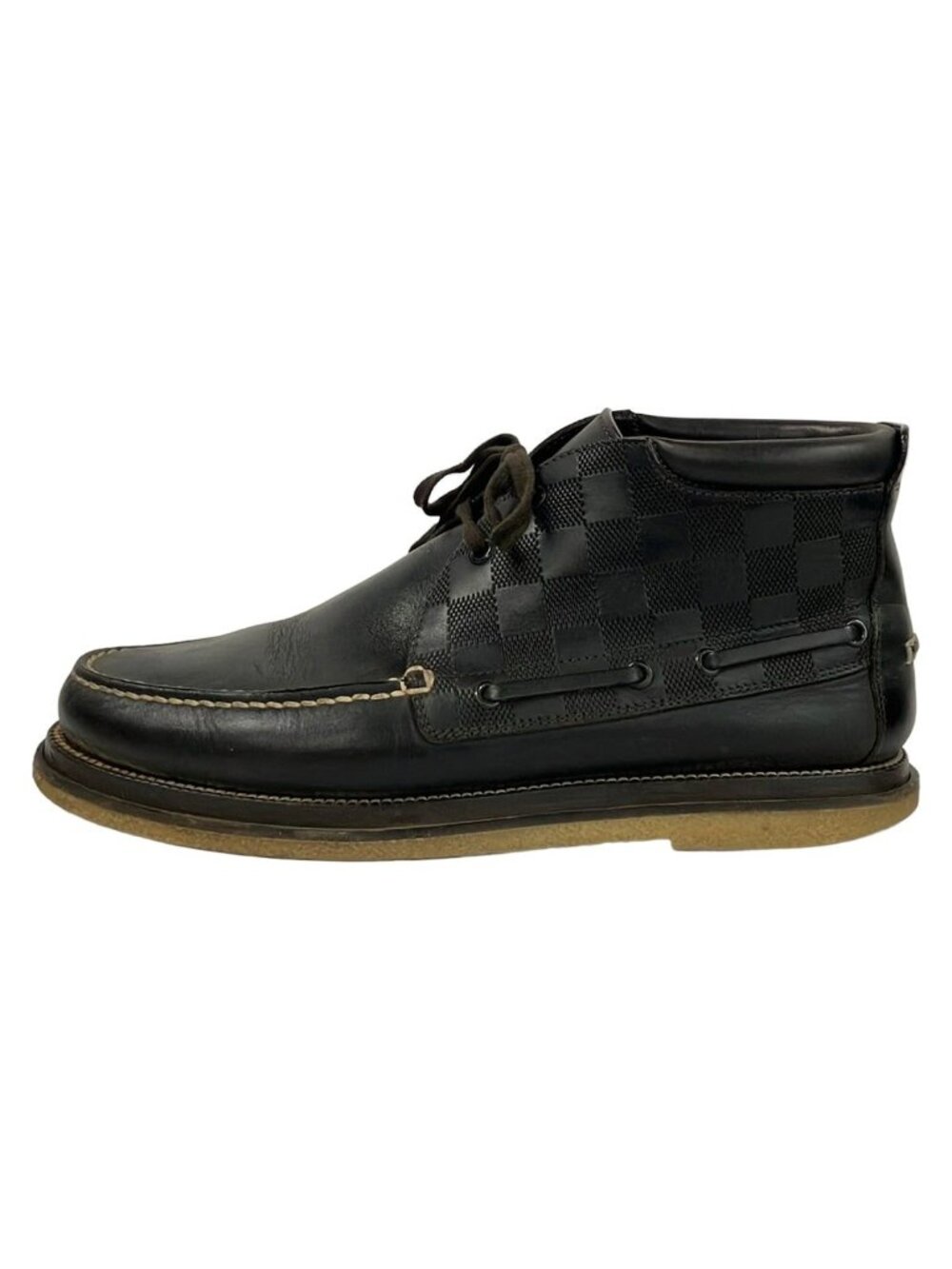 Louis Vuitton Short Boots Dark Brown Damier Chukka Leather 6